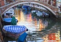 Colorful small, brightly painted houses on the island of Burano, Venice, Italy Royalty Free Stock Photo