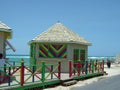 A colorful small building on Grand Turk