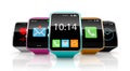 Colorful smart watchs Royalty Free Stock Photo