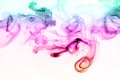 Colorful smoke abstract on white background. movement of ink water Royalty Free Stock Photo