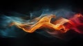 Colorful smoke billowing against a dark background Royalty Free Stock Photo