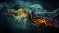 Colorful smoke billowing against a dark background Royalty Free Stock Photo