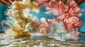 Colorful Smoke Bombs Exploding, Abstract Art Photography, Vibrant Colors, Motion Blur