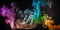 Colorful smoke cloud flow. Blue pink smoke air soft liquid ink. Marco texture powder explosion illustration Royalty Free Stock Photo