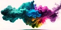 Colorful smoke cloud flow. Blue pink smoke air soft liquid ink. Marco texture powder explosion illustration Royalty Free Stock Photo