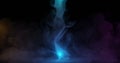 Colorful smoke on dark background., 3d rendering Royalty Free Stock Photo