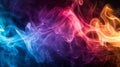 Colorful smoke swirls on dark background Royalty Free Stock Photo