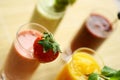 Colorful smoothies Royalty Free Stock Photo