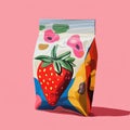 Colorful snack package with fruit design Royalty Free Stock Photo