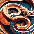 Colorful snake head vector illustration. Colorful snake head background. AI generated Royalty Free Stock Photo