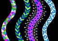 Colorful snake like patterns
