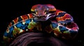 Vibrant Colorful Python On Dark Background