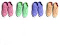 4 colorful sneaker shoes on white background Royalty Free Stock Photo