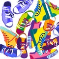 Colorful Sneakers Training Sport Shoes Set Collection Banner