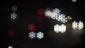 Colorful Snow Flakes Shaped Bokeh