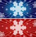 Colorful snowflake banners