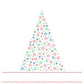 Colorful snowflakes christmas tree Royalty Free Stock Photo