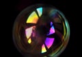 Colorful soap bubble isolated on black Royalty Free Stock Photo