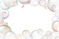 Colorful soap bubbles frame