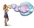 Colorful soap bubbles Royalty Free Stock Photo