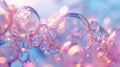 Colorful soap bubbles in soft focused light Royalty Free Stock Photo