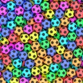 Colorful soccer balls background Royalty Free Stock Photo