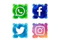 An colorful social media icon button