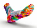 A colorful sock with a geometric pattern Royalty Free Stock Photo