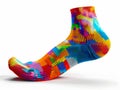A colorful sock with multicolored patterns Royalty Free Stock Photo