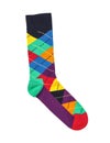 Colorful sock on white background Royalty Free Stock Photo