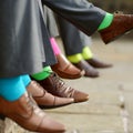 Colorful socks of groomsmen Royalty Free Stock Photo