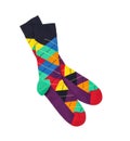 Colorful socks on white background, Royalty Free Stock Photo