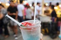 Colorful soda drinks in local thai market Royalty Free Stock Photo