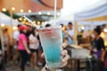 Colorful soda drinks in local thai market Royalty Free Stock Photo