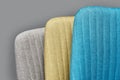 Colorful soft backs of office chairs on gray background Royalty Free Stock Photo