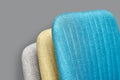 Colorful soft backs of office chairs on gray background Royalty Free Stock Photo