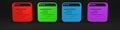 Colorful Software, web developer programming code icon isolated on black background. Javascript computer script random Royalty Free Stock Photo