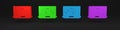 Colorful Software, web development, programming concept icon isolated on black background. Programming language and Royalty Free Stock Photo