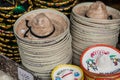 Colorful sombreros for sale at a market in Mexico. Royalty Free Stock Photo