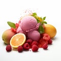 Colorful Sorbet On White Background