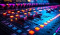 A colorful sound board with many buttons and knobs Royalty Free Stock Photo