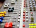 Colorful sound mixer console Royalty Free Stock Photo