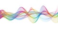 Colorful Sound wave line curve on white background. Element for theme technology futuristic Royalty Free Stock Photo