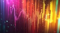Colorful sound wave visualization with vibrant lines and dots