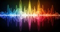 Colorful Sound Waveform Spectrum - Abstract Digital Audio Visualization Royalty Free Stock Photo