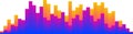 Colorful sound waves are creating a vibrant visual representation of audio signals, music waveforms, or digital studio
