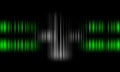 Colorful sound waves vector design.digital equalizer audio sound waves on black background, stereo sound effect signal. Royalty Free Stock Photo