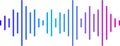 Colorful sound waves are visualized as a vibrant audio signal, creating a dynamic representation of digital music