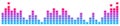 Colorful sound waves are visualizing audio signal with color gradient music waveforms and digital studio equalizer