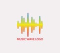 Colorful soundwave logo.